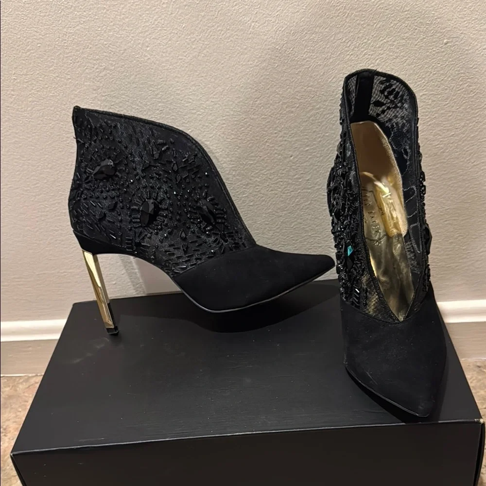 Ted Baker Black Stiletto Heels with Lace Detailing EUC - Picture 4 of 6